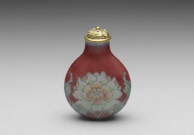 图片[2]-Glass-body painted enamel snuff bottle with a peony design on a red background, 18th century, Qing dynasty-China Archive